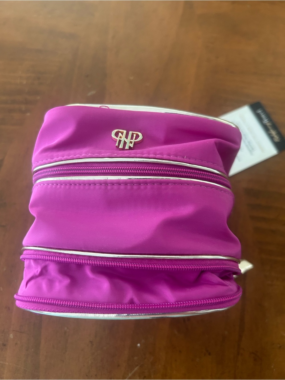 PurseN Travel Jewelry Case Bright Pink Silver Trim Organizer NWT